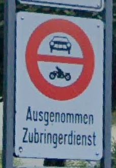 Fahrverbot mit Zubringerdienst